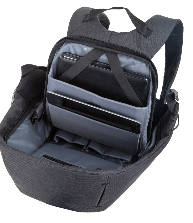 Sac à dos "SAFEPAK", ouvert