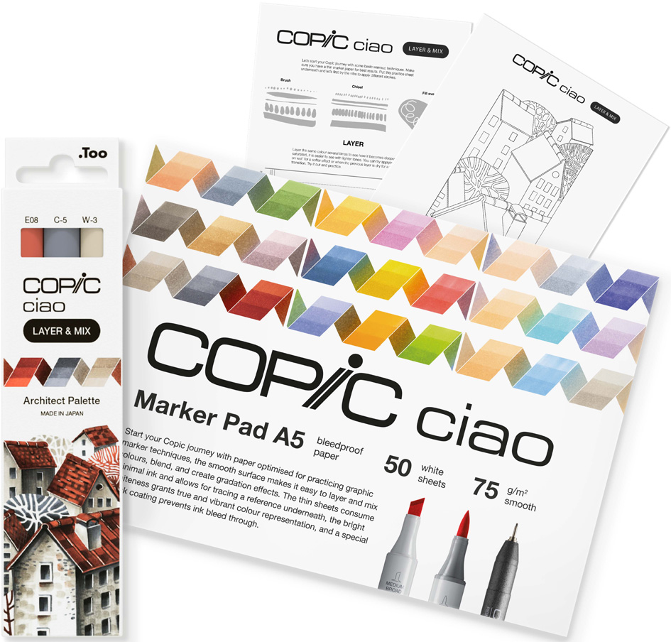 COPIC Marqueur ciao 'LAYER & MIX Starter Set', Architect