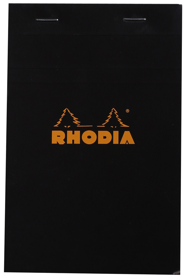 RHODIA Bloc agrafé No. 14, 110 x 170, quadrillé 5x5, noir