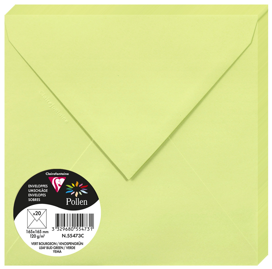 Pollen by Clairefontaine Enveloppes 165 mm, vert bourgeon
