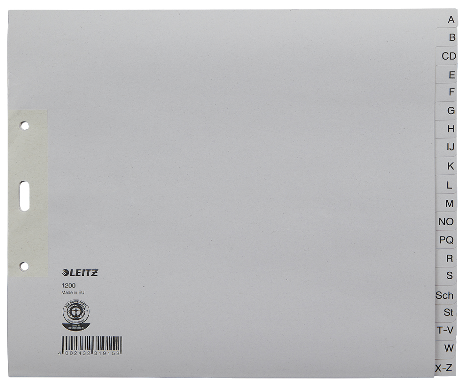 LEITZ Intercalaires en papier naturel, A-Z, A4 extra-large