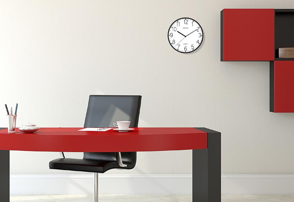 UNiLUX Horloge murale/horloge à quartz NESSY, noir