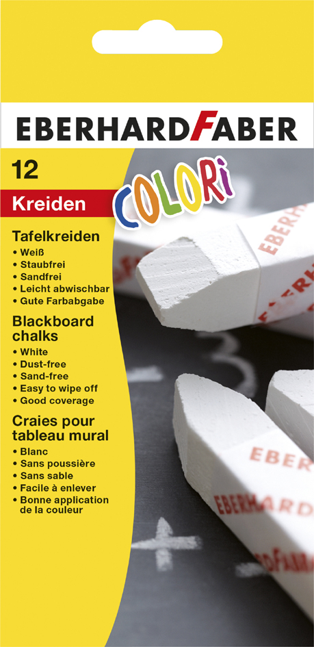 EBERHARD FABER Craie pour tableau noir COLORI, blanc