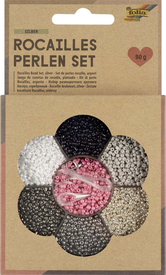 folia Set de perles de rocaille ARGENT