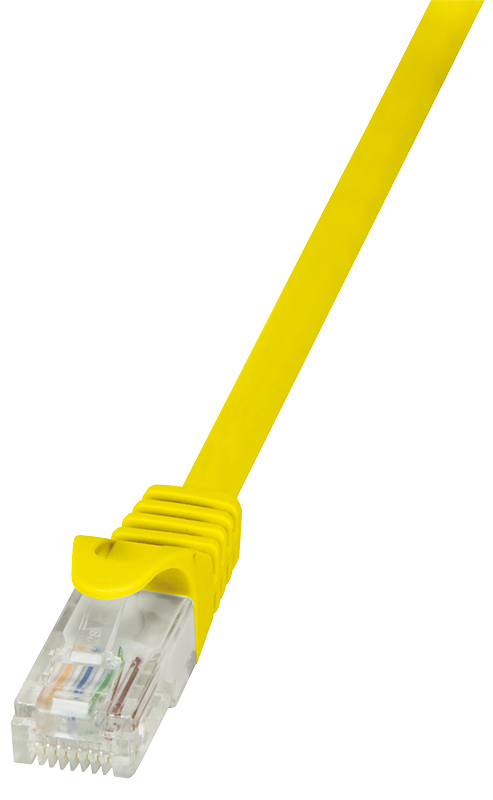 LogiLink Câble patch, Cat. 5e, U/UTP, 0,5 m, jaune, gaine en