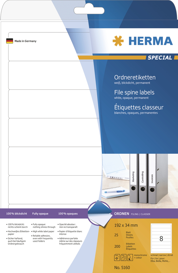 Visuel de référence: étiquettes pour dos de classeur SPECIAL