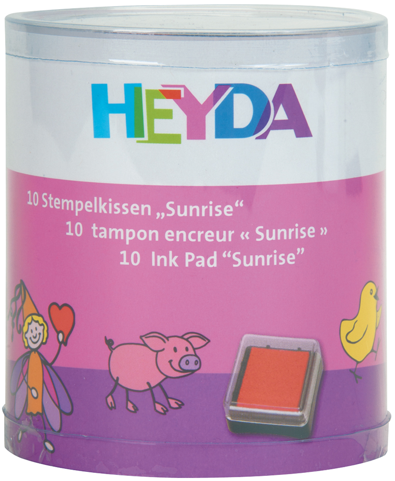 HEYDA Set de tampons encreurs 'Sunrise', boîte transparente