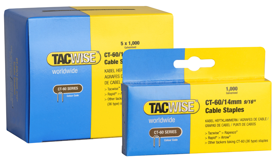 TACWISE Agrafes pour câble CT-60/14 mm, galvanisé
