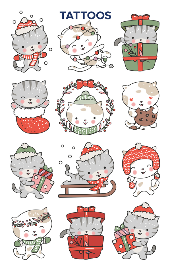 ZDesign KIDS Tatouages de Noël 'Chats'