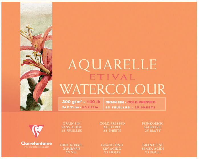 Clairefontaine Bloc artiste Aquarelle ETIVAL, 100 x 150 mm