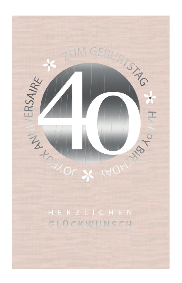 SUSY CARD Carte d'anniversaire 'Petites fleurs' - 40 ans