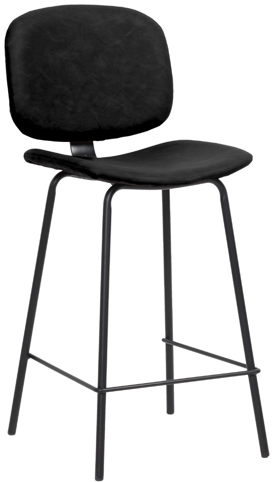 PAPERFLOW Chaise de bar VINTAGE, set de 2, noir