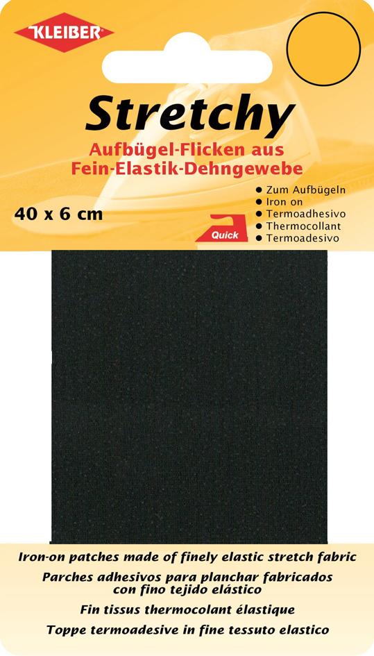 KLEIBER Patch thermocollant élastique, 400 x 60 mm, noir