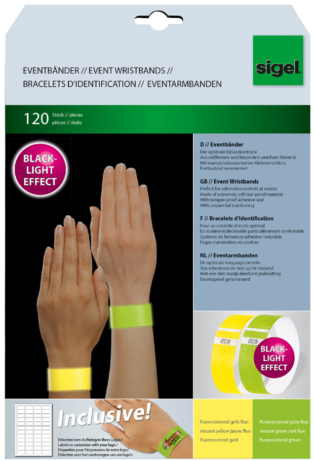 sigel Bracelets événementiels 'Super Soft', fluorescent,