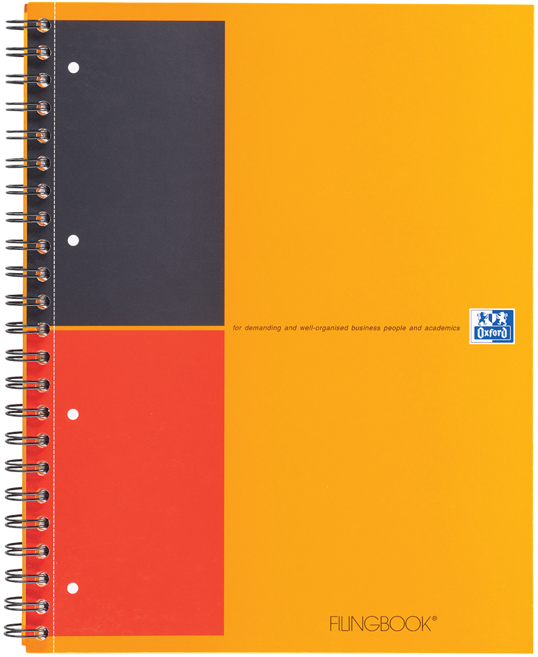 Oxford International Cahier 'FILINGBOOK', A4+, ligné