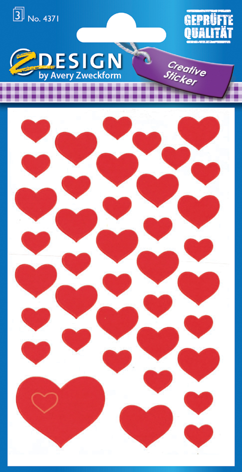 AVERY Zweckform ZDesign CREATIVE Sticker 'coeurs'