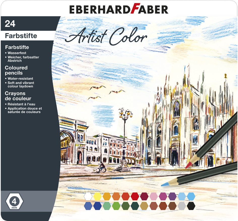 EBERHARD FABER Crayon de couleur Artist Color, étui de 24