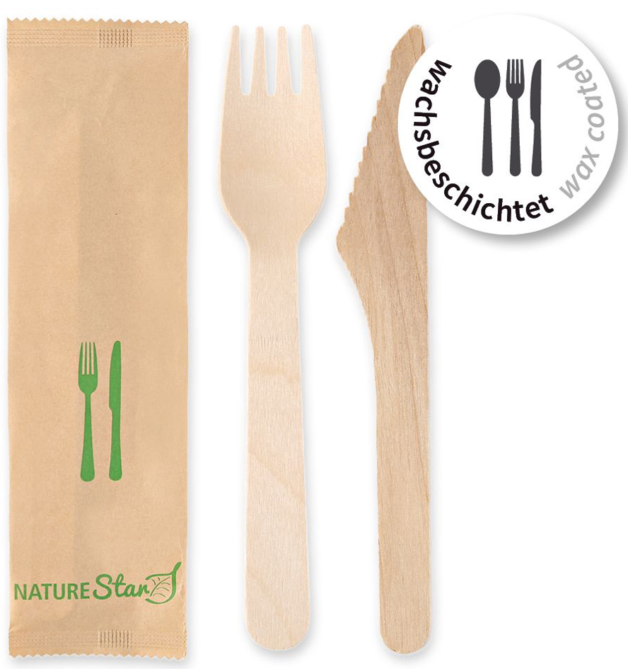 NATURE Star Jeu de couverts Simple, en bouleau, 2 pièces
