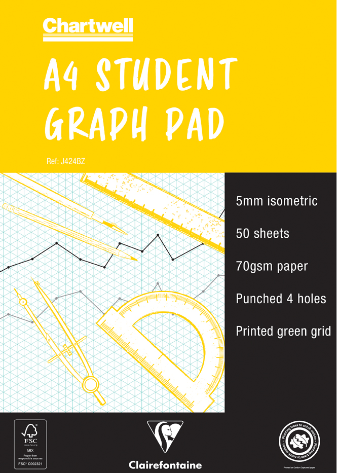 Clairefontaine Papier millimétré 'STUDENT GRAPH PAD', A4