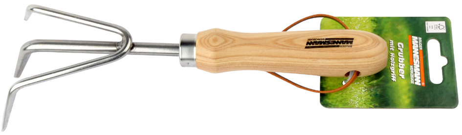 BRÜDER MANNESMANN Griffe de jardinage, avec manche en bois acier / bois 280 mm brun
