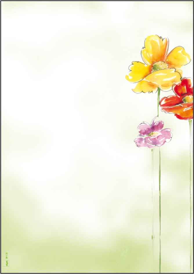 sigel Papier à motif, A4, 90 g/m2, motif 'Spring Flowers'