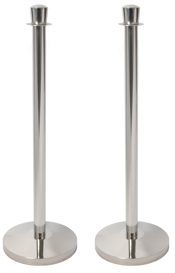 Securit Set de 2 poteaux d'accueil CLASSIC, chrome