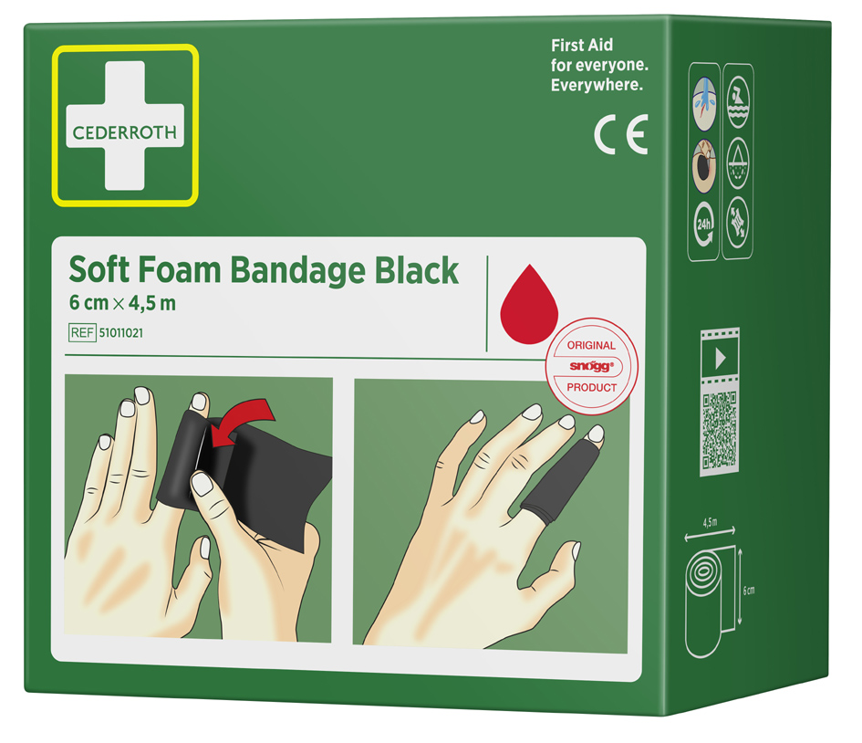 CEDERROTH Pansement 'Soft Foam Bandage', noir