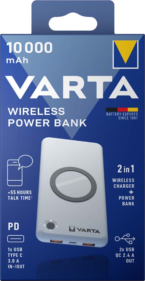 VARTA Powerbank 'Wireless', 10.000 mAh, blanc