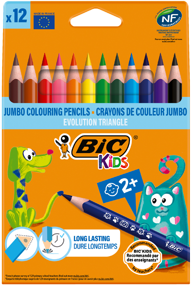 BIC KIDS Crayons de couleur triangulaires Evolution Triangle