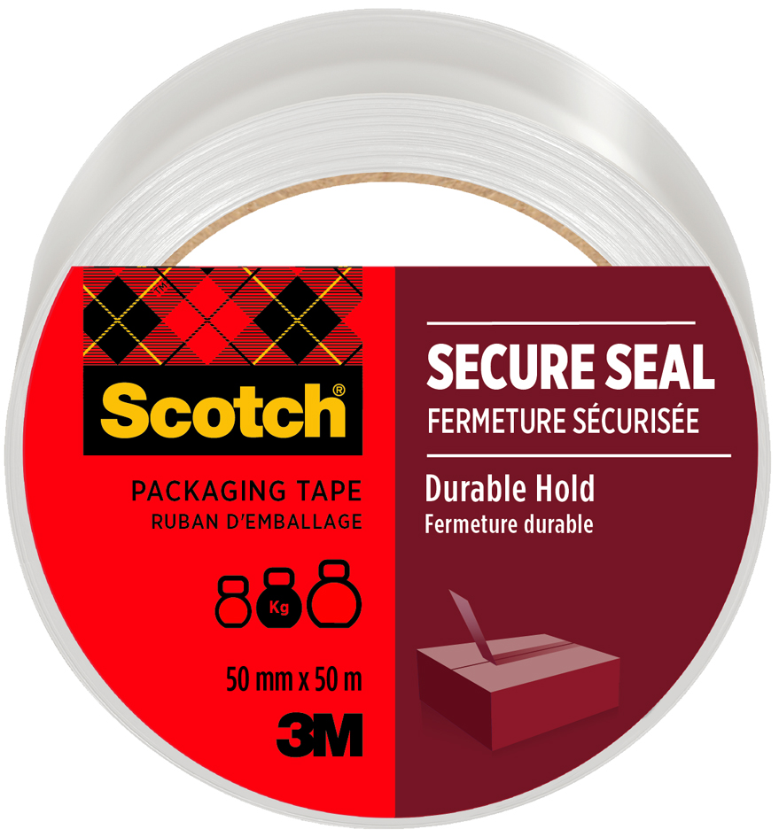 3M Scotch Ruban adhésif d'emballage SECURE SEAL, 50 mm x 50m