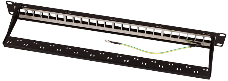 LogiLink Panneau de brassage Keystone 19', 24 ports, blindé