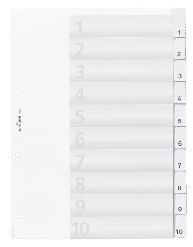 Intercalaires universels en plastique, 10 touches