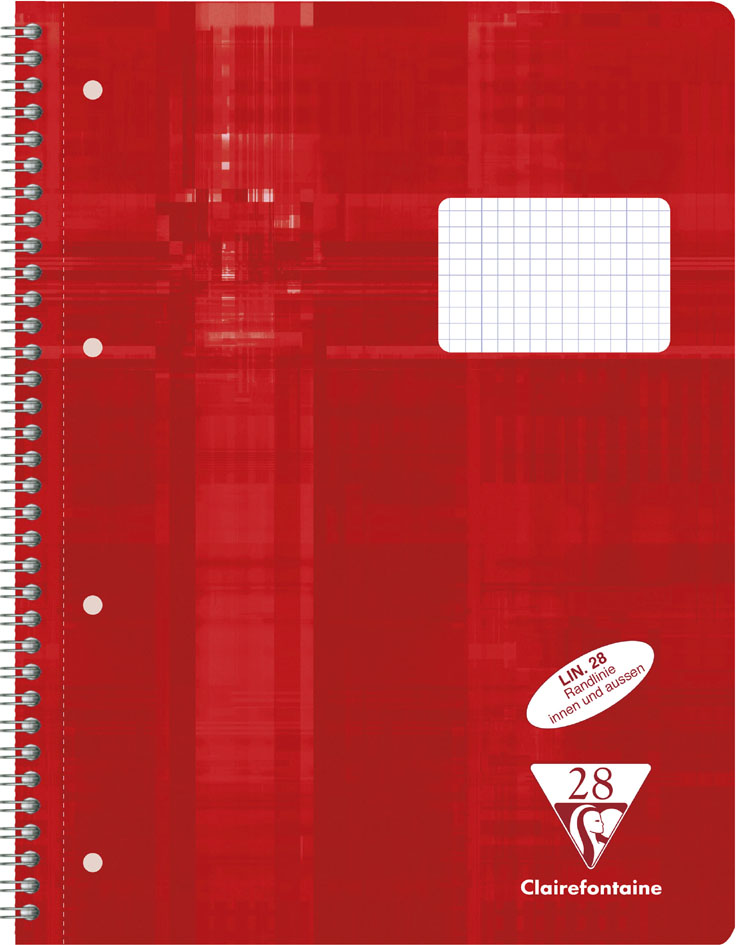 Clairefontaine Cahier spiralé, A4, ligné avec marge