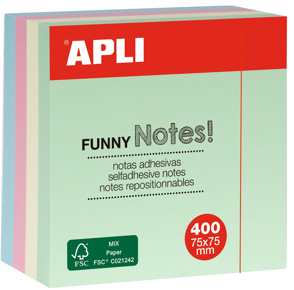 APLI Cube de notes adhésives 'FUNNY Notes!', 75 x 75 mm