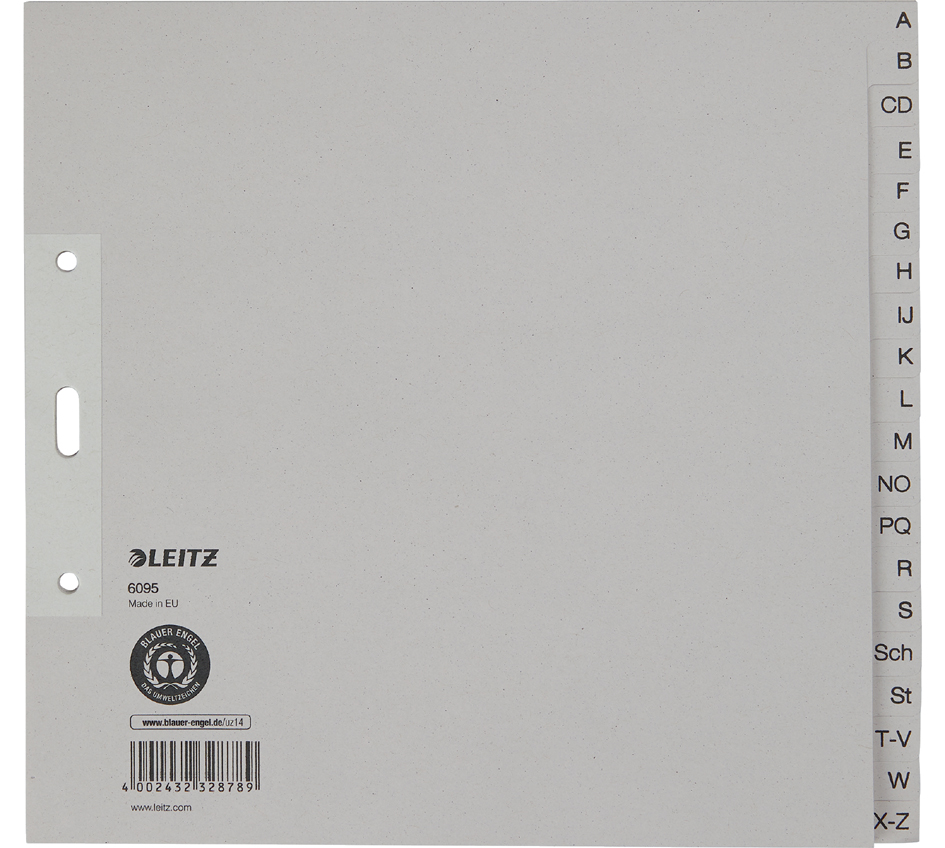 LEITZ Intercalaires en papier naturel, A-Z, A4, mi-hauteur