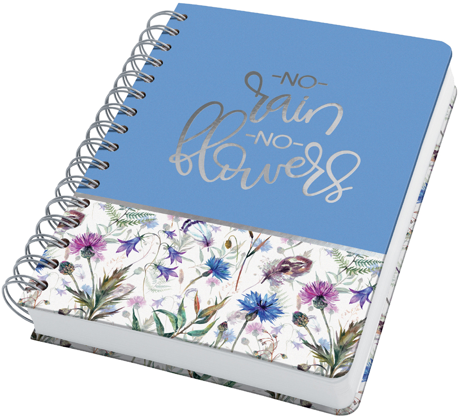Carnet à spirale Jolie Inspire "Misty Madows", avec texte