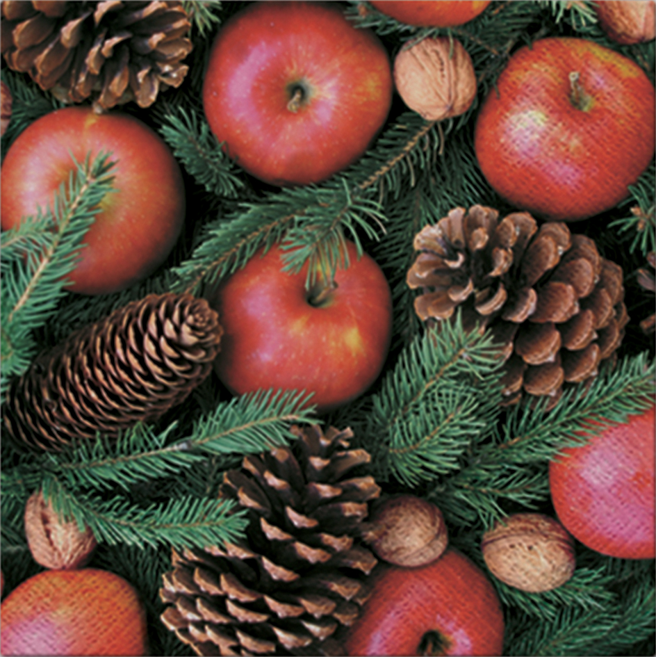 SUSY CARD Serviette à motif de Noël 'Pommes'