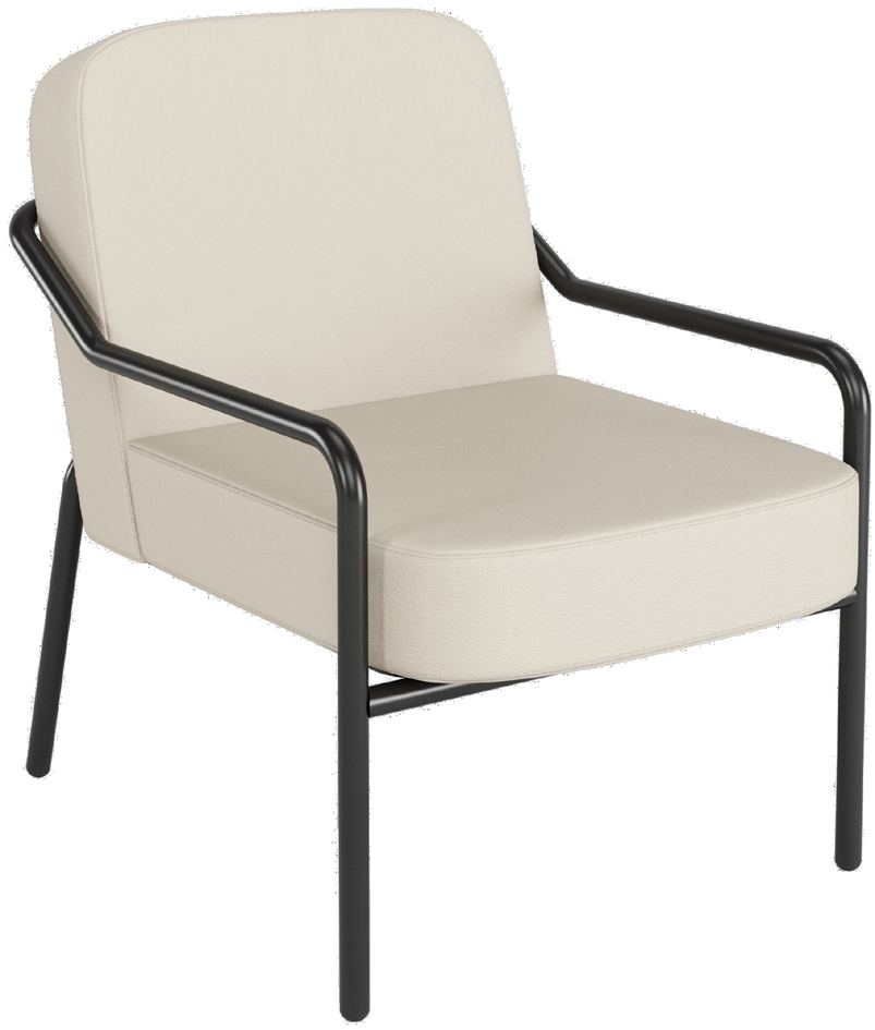 PAPERFLOW Fauteuil visiteur MEDSO RUND M, simili-cuir, crème