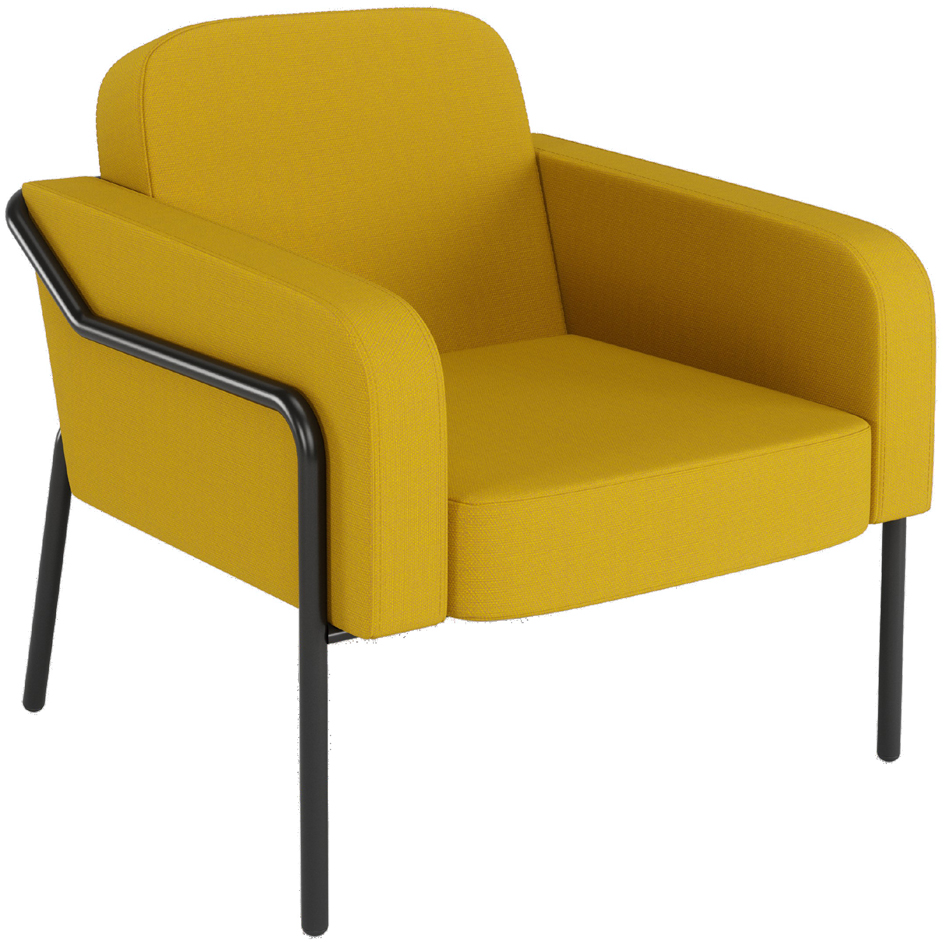 PAPERFLOW Fauteuil visiteur d'extérieur MEDSO RUND L, jaune