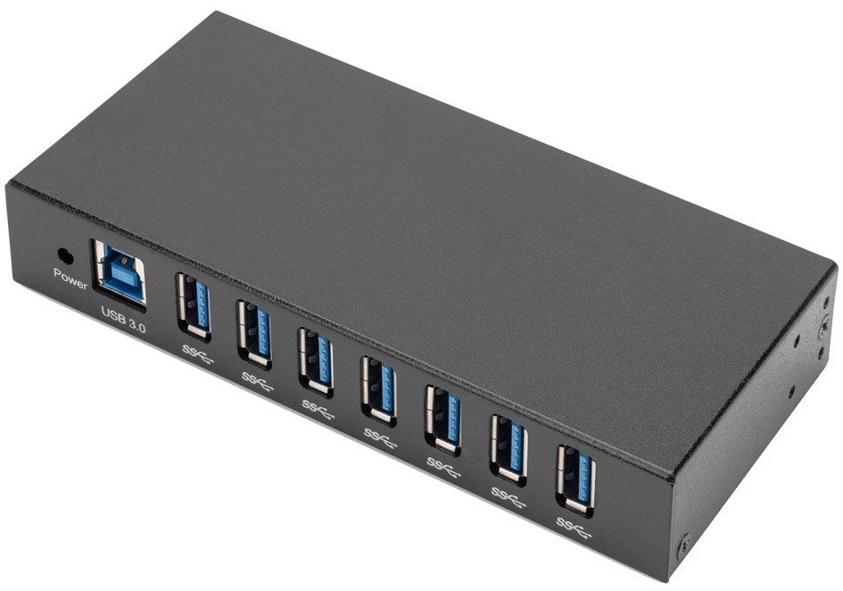 DIGITUS Hub USB 3.0 Industrial Line, 7 ports, noir