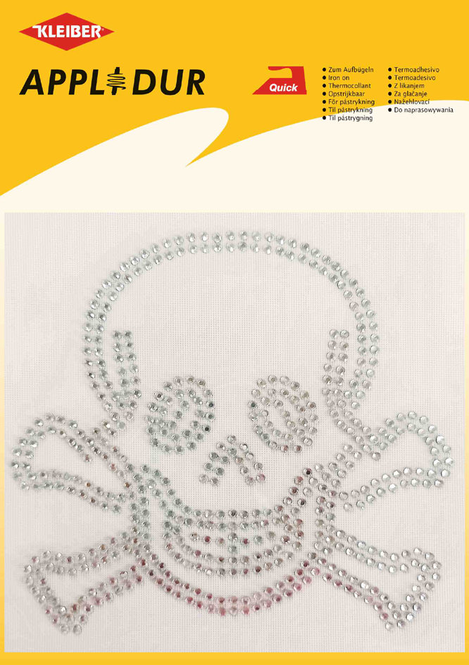 KLEIBER Application strass XL 'Tête de mort', 140 x 125 mm