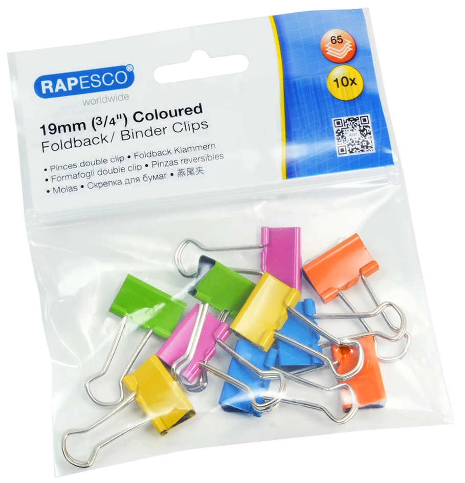 Visuel de référence: Pinces double clip, couleurs assorties, emballage