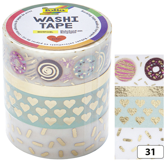 folia Rubans autocollants déco Washi-Tape HOTFOIL OR II