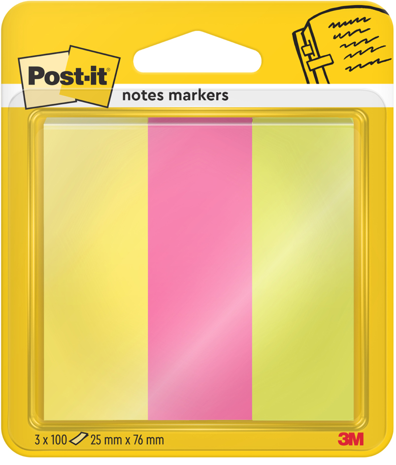 Post-it Marque-page Page Marker, papier, large, fluo