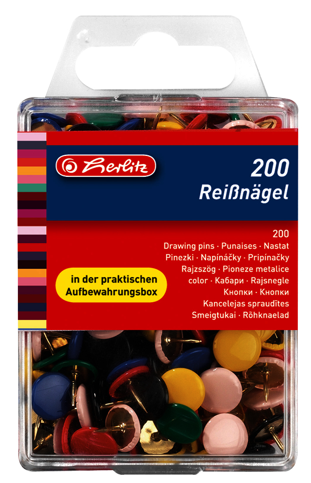 herlitz Punaises, diamètre: 9,5 mm, assorti