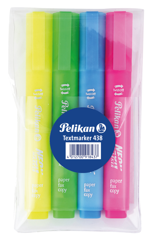 Pelikan Surligneur 438 Neon, étui de 4