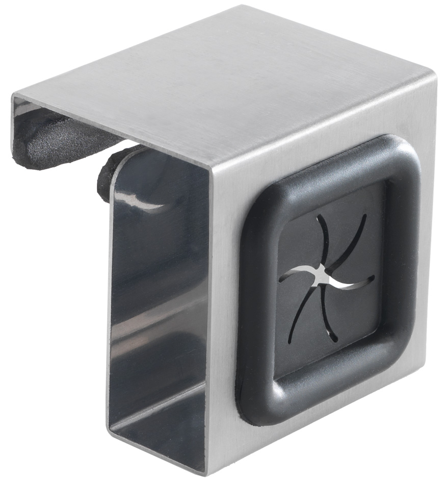 metaltex Porte-serviette, pour accrocher, carré, argent/gris