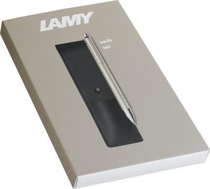 LAMY Set cadeau LAMY swift palladium, avec étui en cuir