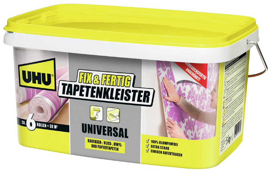 UHU Fix & Fertig Colle à tapisser Universal, seau 5 kg