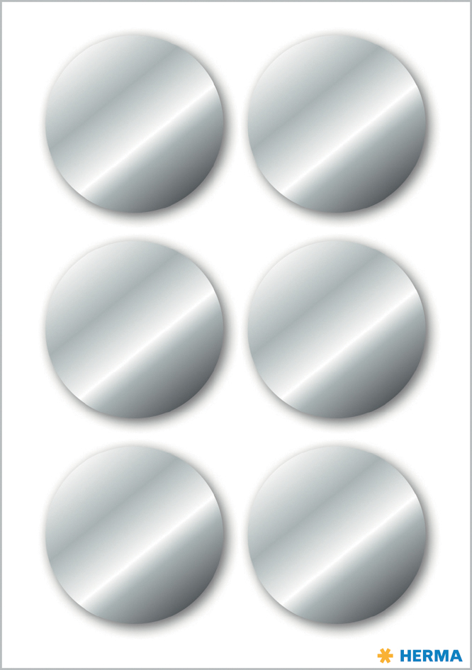 HERMA Sticker de Noël, rond, 32 mm, argent
